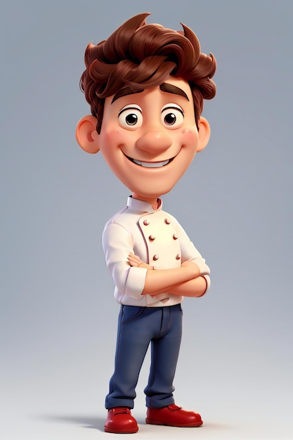 Cartoon chef-kok 3D-CG Cartoon karakter mensen illustratie dag van de arbeid concept