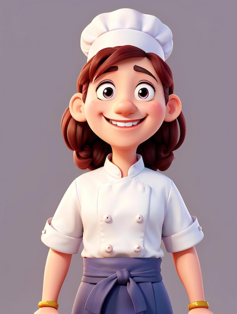 Cartoon chef-kok 3D-CG Cartoon karakter mensen illustratie dag van de arbeid concept
