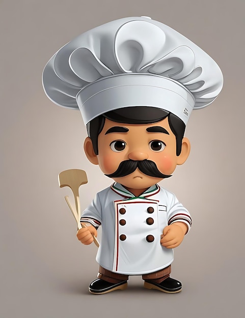 Cartoon chef man mascot design