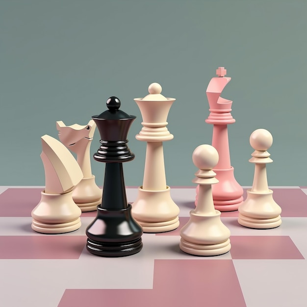 Cartoon Chess Set 3D