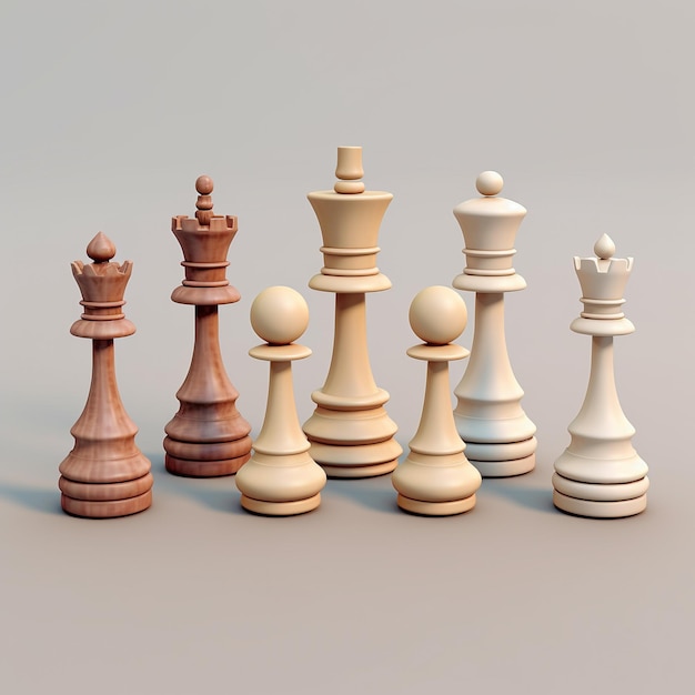 Cartoon Chess Set 3D