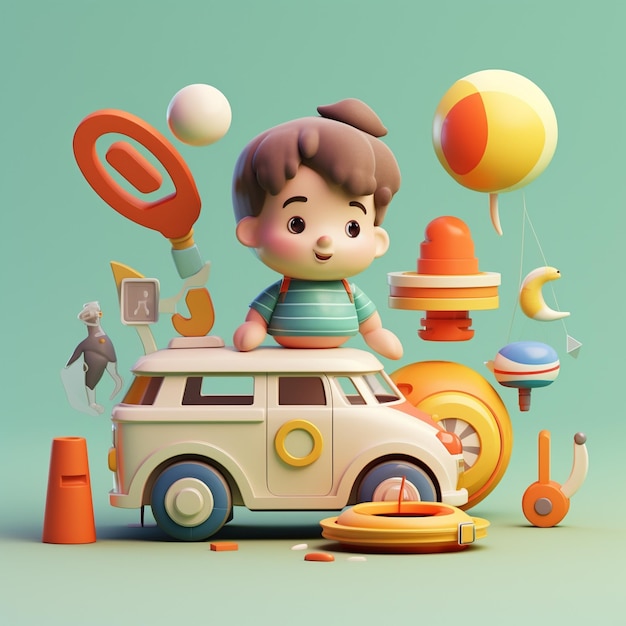 Cartoon child object 3d