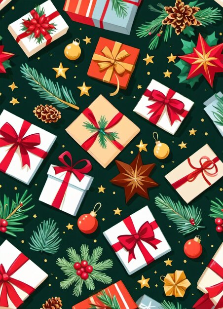 Cartoon christmas pattern background