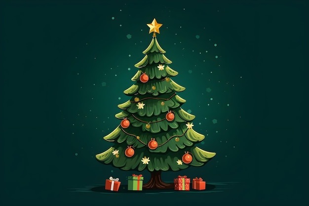 Cartoon christmas tree background