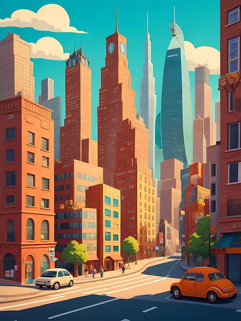 Cartoon City Background Images