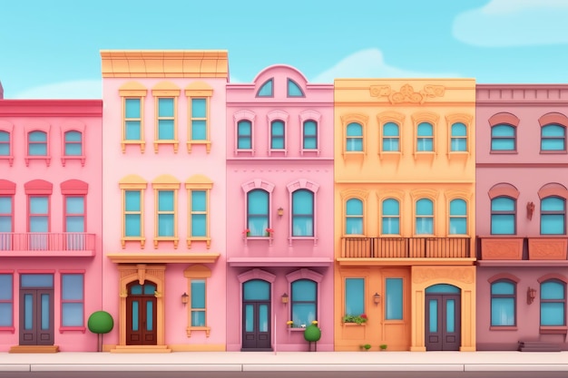 Cartoon City Street Metropolis 3D Animation Style for Kids