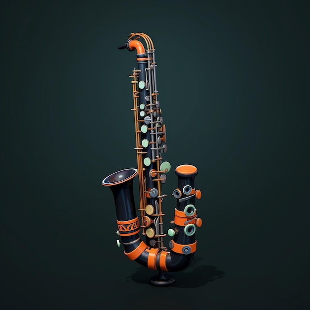 Cartoon clarinet3D