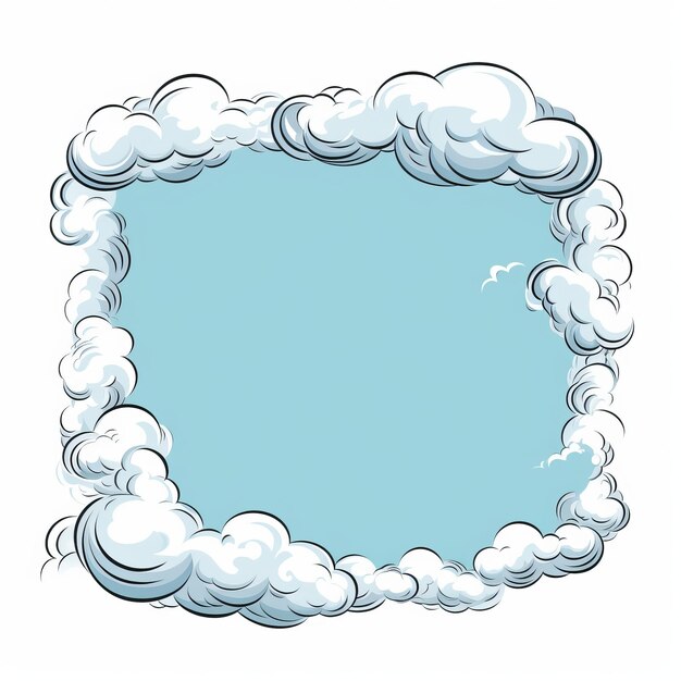 a cartoon cloud frame on a white background