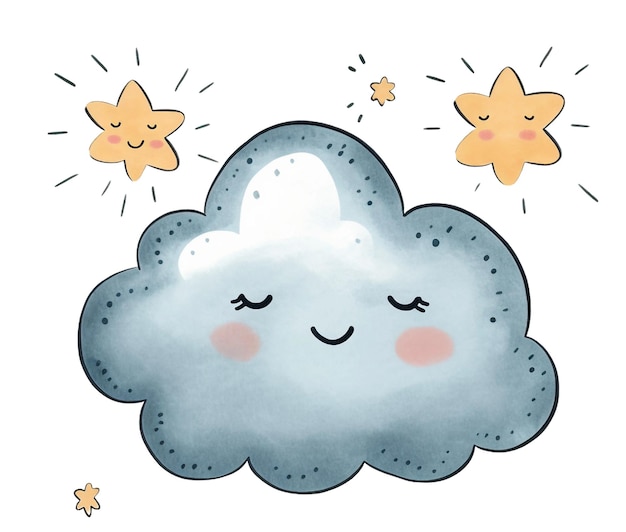 Cartoon cloud illustration