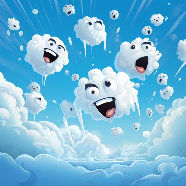 A cartoon clouds