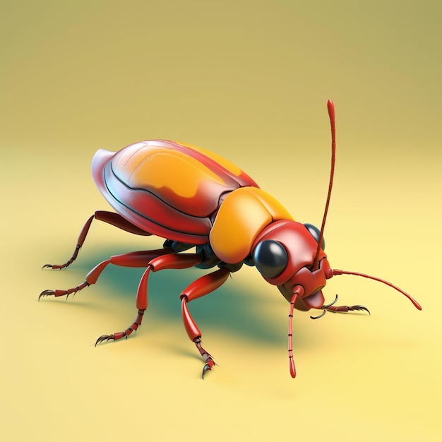 Photo cartoon cockroach 3d