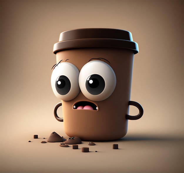 Cartoon coffee cup character