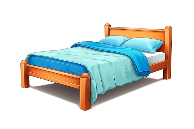 Cartoon color bed on the white background