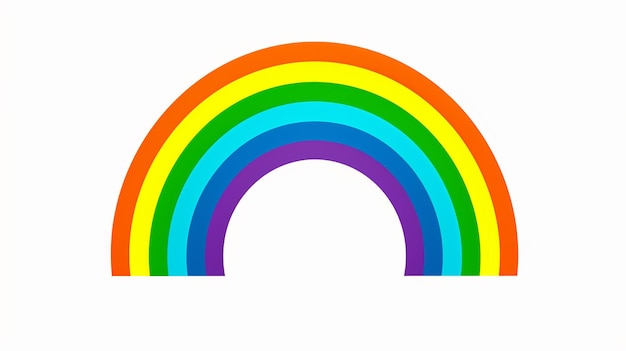 Foto cartone animato arcobaleno colorato nel cielo disegno illustrazione vettoriale arcobaleno colorato su sfondo bianco