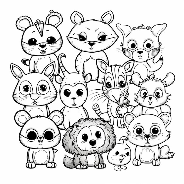 A cartoon coloring page