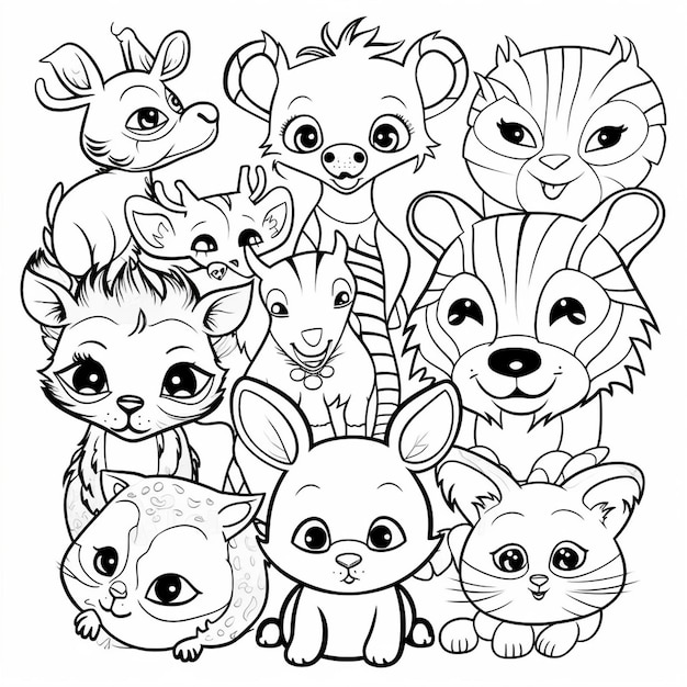 Photo a cartoon coloring page