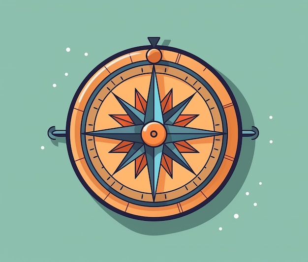 A cartoon compass with the word compass on it