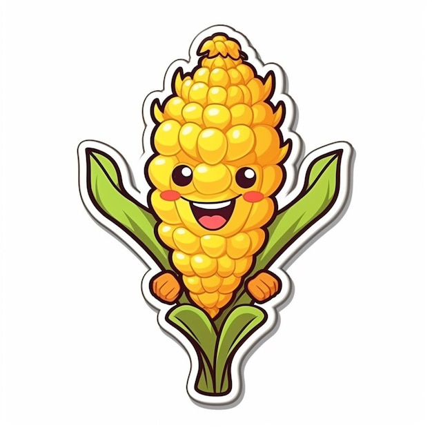 A cartoon corn on the cob with a happy face generative ai