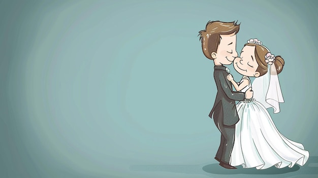 cartoon couple for wedding valentine card