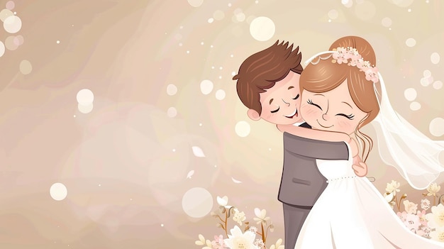 cartoon couple for wedding valentine card