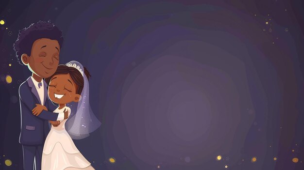 cartoon couple for wedding valentine card