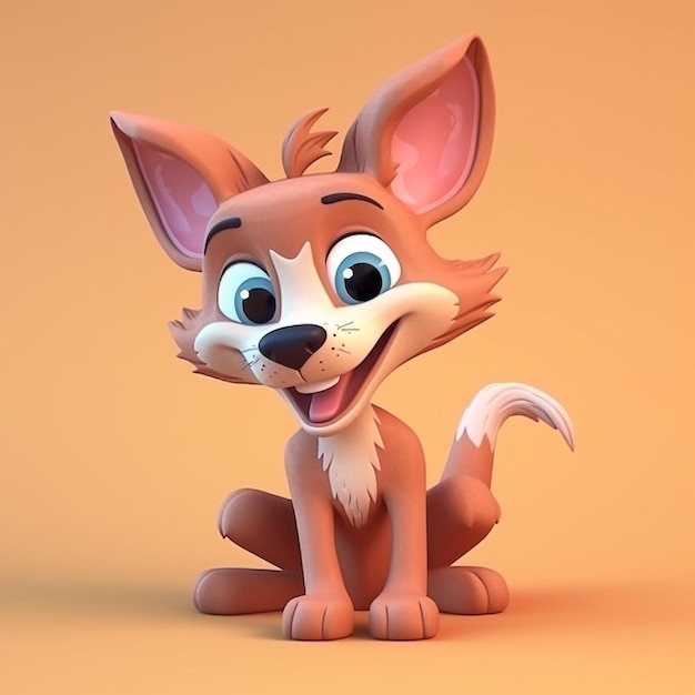 Cartoon Coyote Baby Coyote Coyote 3D персонаж Coyote 2D icon Милый койот изображения