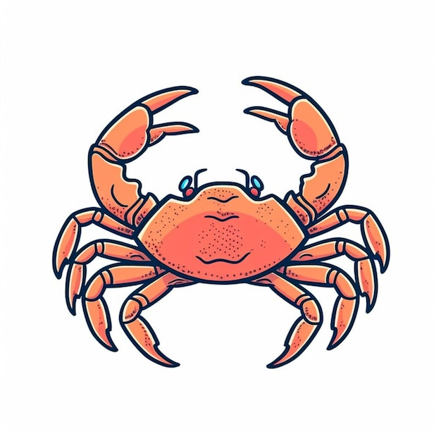 A cartoon crab with a big head and claws generative ai
