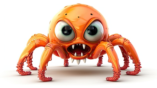 a cartoon of a crab with a face on it