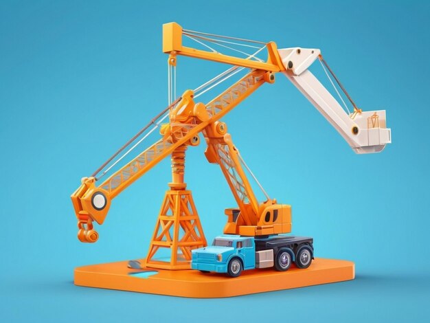 cartoon Crane tower 3d isolated