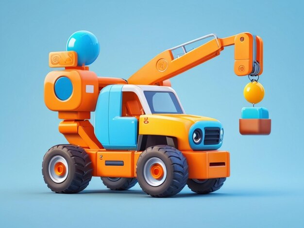 cartoon Crane tower 3d isolated