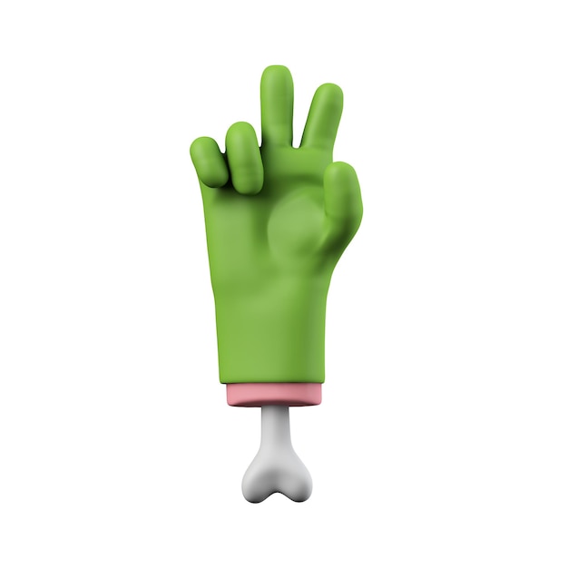 Photo cartoon creepy halloween green monster hand d rendering