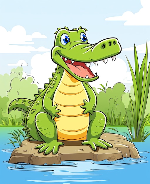 Cartoon Crocodile Character Vector illustration