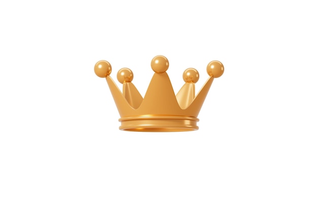 Cartoon crown in the white background 3d rendering Digital drawing