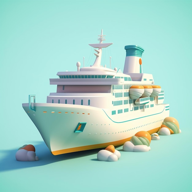 Cartoon Cruise Ship 3D