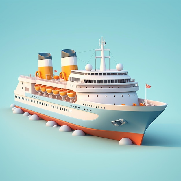 Cartoon Cruise Ship 3D