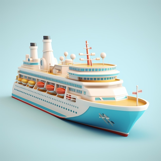 Cartoon Cruise Ship 3D