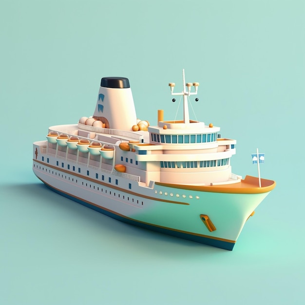 Cartoon Cruise Ship 3D