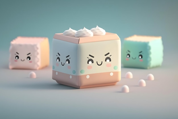 A cartoon of a cube with the words'sweet tooth'on it