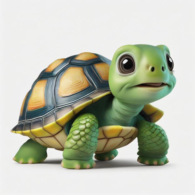 Photo cartoon cute baby tortoise