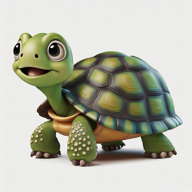 Photo cartoon cute baby tortoise