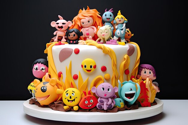 cartoon cute cartoon style cake generative ai