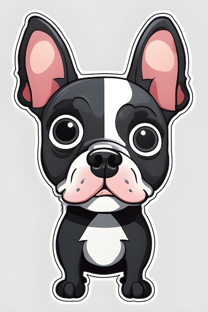 Premium AI Image | cartoon cute french bulldog sticker