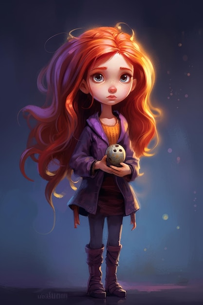 A cartoon cute girl character