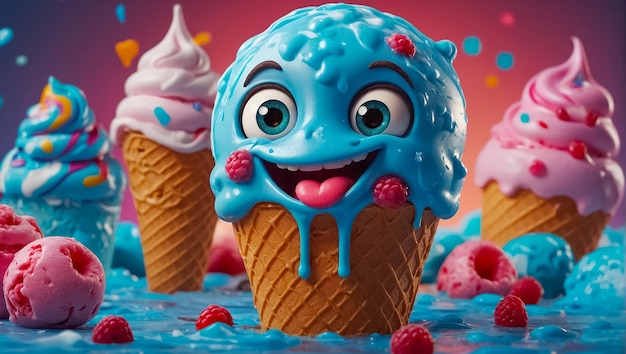 Милое мороженое из мультфильмов