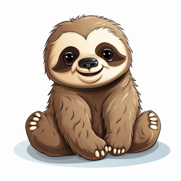 A Cartoon Cute Sloth Clip Art Vector Image