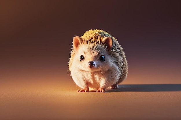 Cartoon cute wild animal hedgehog covered with thorns hedgehog wallpaper background illustration