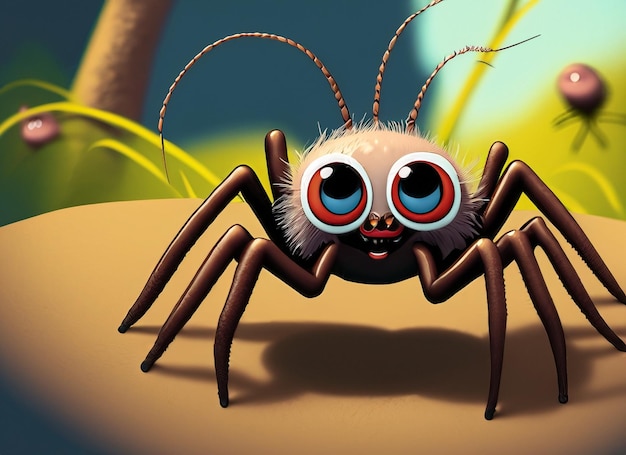 Cartoon cute wild animal spider pictures wallpaper background