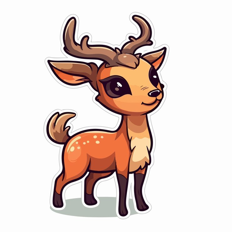 Photo a cartoon deer with antlers on its head
