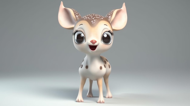 A cartoon deer with big eyes and a big nose.