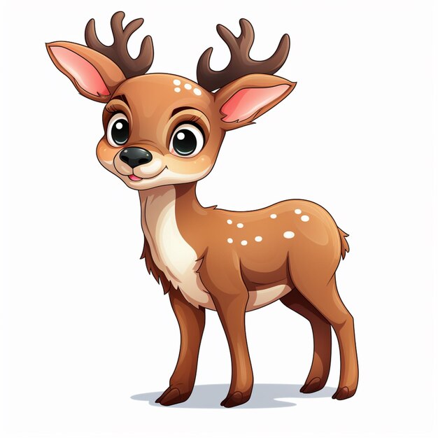 cartoon deer with big eyes and a white spot on its face generative ai